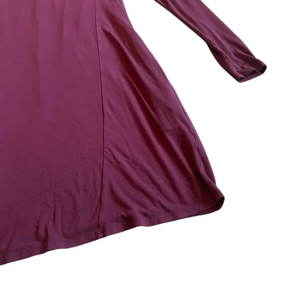 Peruvian Connection Purple Jersey Knit Dress Long Sleeve Flowy Size XS Women's